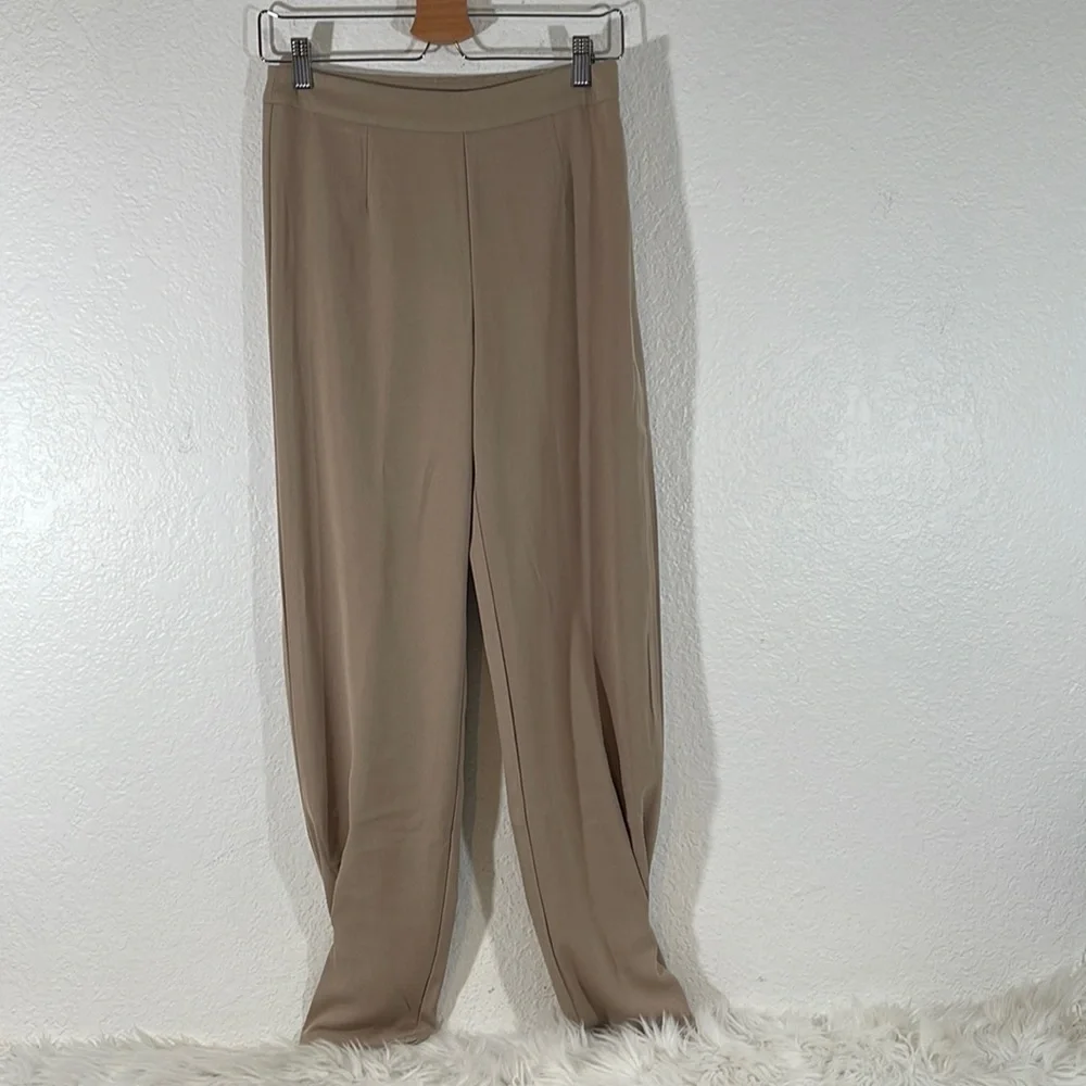 FASHION NOVA Office Pow Wow High Waist Trouser - Khaki Size Small NEW - Picture 4 of 14